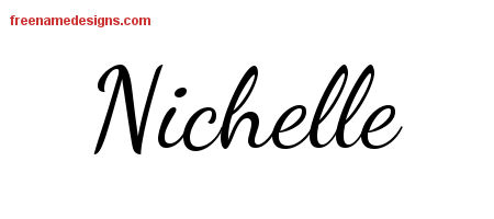 Lively Script Name Tattoo Designs Nichelle Free Printout