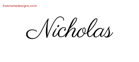 Classic Name Tattoo Designs Nicholas Printable
