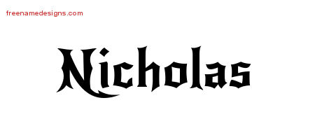 Gothic Name Tattoo Designs Nicholas Download Free