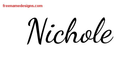 Lively Script Name Tattoo Designs Nichole Free Printout