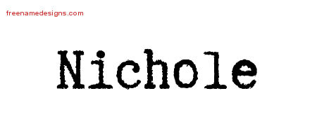 Typewriter Name Tattoo Designs Nichole Free Download