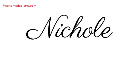 Classic Name Tattoo Designs Nichole Graphic Download