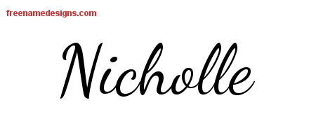 Lively Script Name Tattoo Designs Nicholle Free Printout