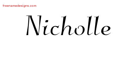 Elegant Name Tattoo Designs Nicholle Free Graphic