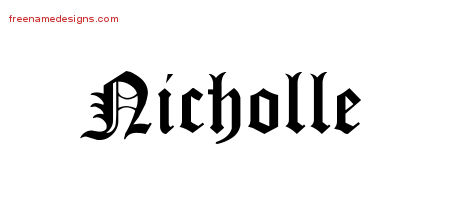Blackletter Name Tattoo Designs Nicholle Graphic Download