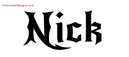 Gothic Name Tattoo Designs Nick Download Free