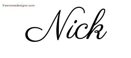 Classic Name Tattoo Designs Nick Printable