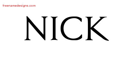 Regal Victorian Name Tattoo Designs Nick Printable