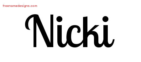 Handwritten Name Tattoo Designs Nicki Free Download