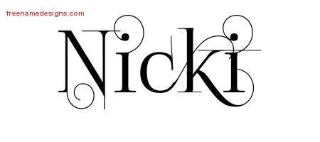 Decorated Name Tattoo Designs Nicki Free