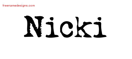 Vintage Writer Name Tattoo Designs Nicki Free Lettering