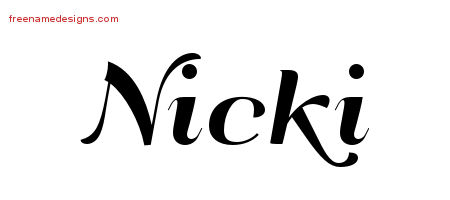Art Deco Name Tattoo Designs Nicki Printable