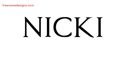 Regal Victorian Name Tattoo Designs Nicki Graphic Download