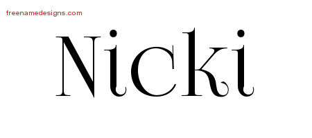 Vintage Name Tattoo Designs Nicki Free Download