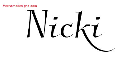 Elegant Name Tattoo Designs Nicki Free Graphic