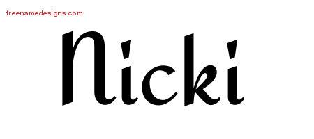 Calligraphic Stylish Name Tattoo Designs Nicki Download Free