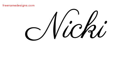 Classic Name Tattoo Designs Nicki Graphic Download