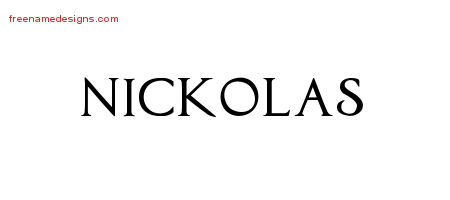 Regal Victorian Name Tattoo Designs Nickolas Printable