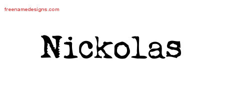 Vintage Writer Name Tattoo Designs Nickolas Free