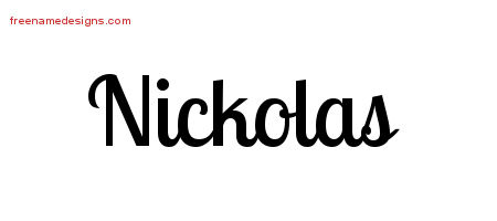 Handwritten Name Tattoo Designs Nickolas Free Printout