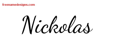 Lively Script Name Tattoo Designs Nickolas Free Download