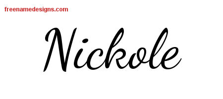Lively Script Name Tattoo Designs Nickole Free Printout