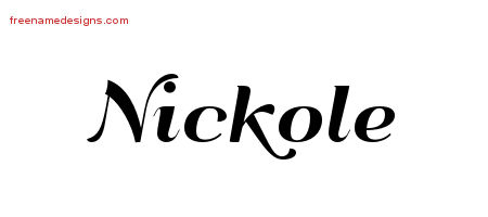 Art Deco Name Tattoo Designs Nickole Printable
