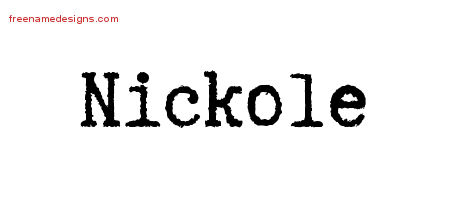 Typewriter Name Tattoo Designs Nickole Free Download