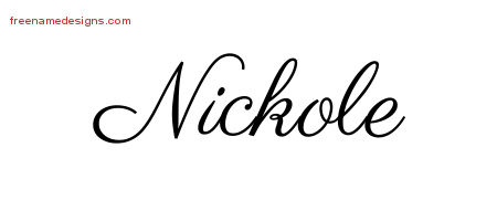 Classic Name Tattoo Designs Nickole Graphic Download