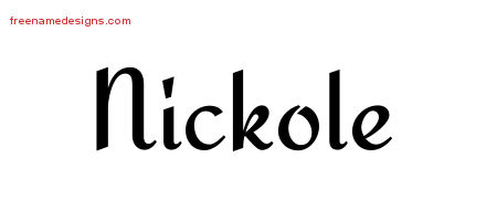 Calligraphic Stylish Name Tattoo Designs Nickole Download Free