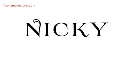 Flourishes Name Tattoo Designs Nicky Graphic Download