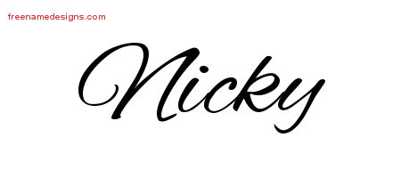 Cursive Name Tattoo Designs Nicky Free Graphic