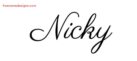 Classic Name Tattoo Designs Nicky Printable