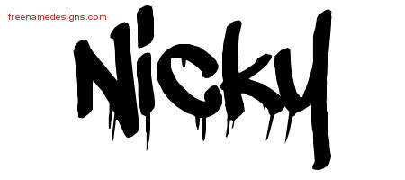 Graffiti Name Tattoo Designs Nicky Free Lettering