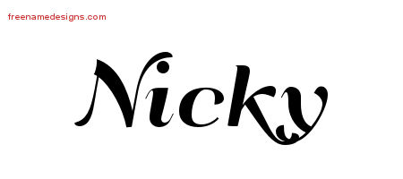 Art Deco Name Tattoo Designs Nicky Graphic Download