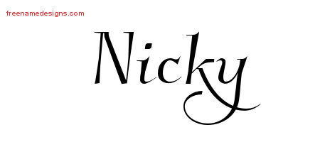Elegant Name Tattoo Designs Nicky Free Graphic