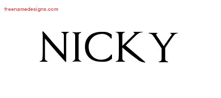 Regal Victorian Name Tattoo Designs Nicky Printable