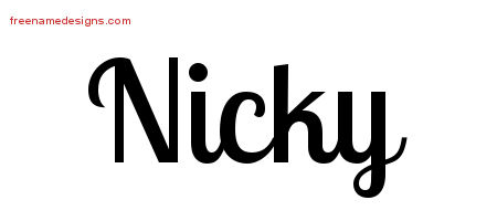 Handwritten Name Tattoo Designs Nicky Free Printout