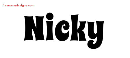 Groovy Name Tattoo Designs Nicky Free Lettering