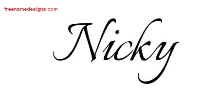 Calligraphic Name Tattoo Designs Nicky Download Free