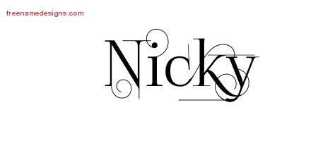 Decorated Name Tattoo Designs Nicky Free