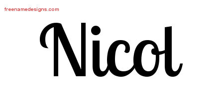 Handwritten Name Tattoo Designs Nicol Free Download