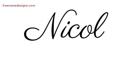 Classic Name Tattoo Designs Nicol Graphic Download
