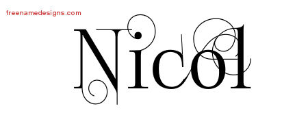 Decorated Name Tattoo Designs Nicol Free