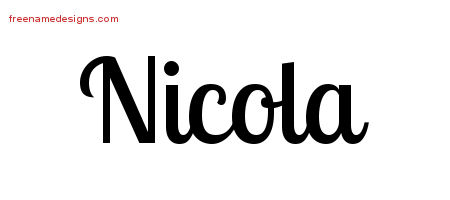 Handwritten Name Tattoo Designs Nicola Free Download