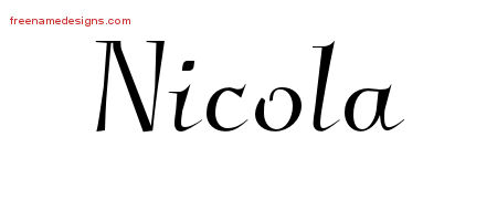 Elegant Name Tattoo Designs Nicola Free Graphic