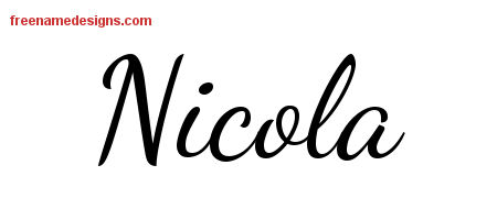 Lively Script Name Tattoo Designs Nicola Free Printout