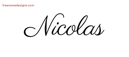 Classic Name Tattoo Designs Nicolas Printable