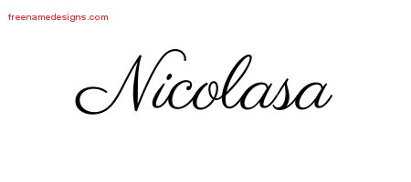 Classic Name Tattoo Designs Nicolasa Graphic Download