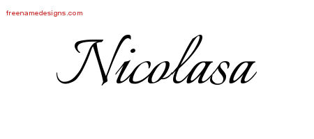 Calligraphic Name Tattoo Designs Nicolasa Download Free